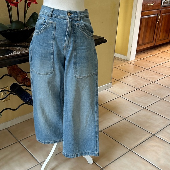 We The Free Piper Mid Rise Blue Wash Crop Wide Leg Relaxed Fit Jeans Size 27 - Picture 3 of 16